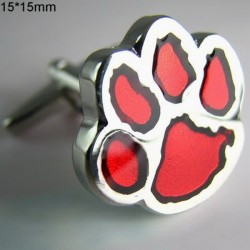 Boutons de manchettes Patte de chat rouge