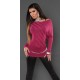 Pull rayé effet Brillant / Fuchsia