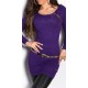 Pull - Robe avec Strass / Violet